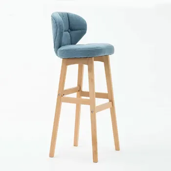 

Nordic Barstool Modern Simple Creative Bar Household Front Desk Backrest High Stool Bar Counter Chair