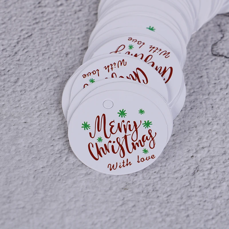100PCS Christmas Gift Tags Kraft Paper Tag Label Xmas Gift For Party DIY Price Label Gift Box Hang Tag Garment Tags