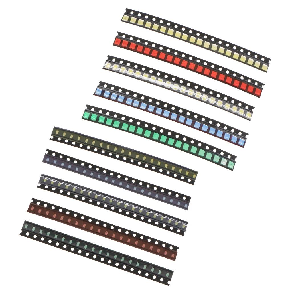 200 Pcs SMD LED Diode Lights Assorted Kit(Mini Chip for PCB DC 20mA) Super Bright Lighting Bulb Lamps Electronics Components