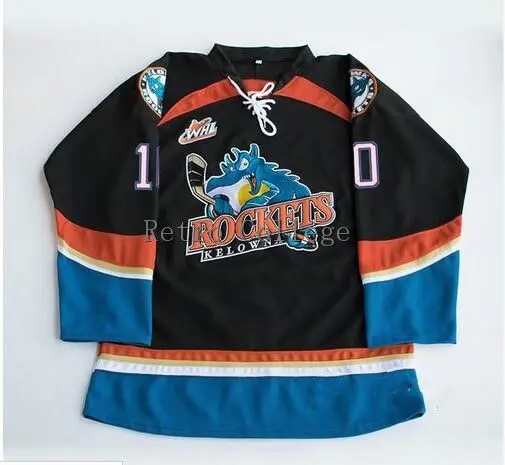 

Kelowna Rockets 10 Duncan Keith black Retro throwback Hockey Jersey Embroidery Stitched Customize any number and name