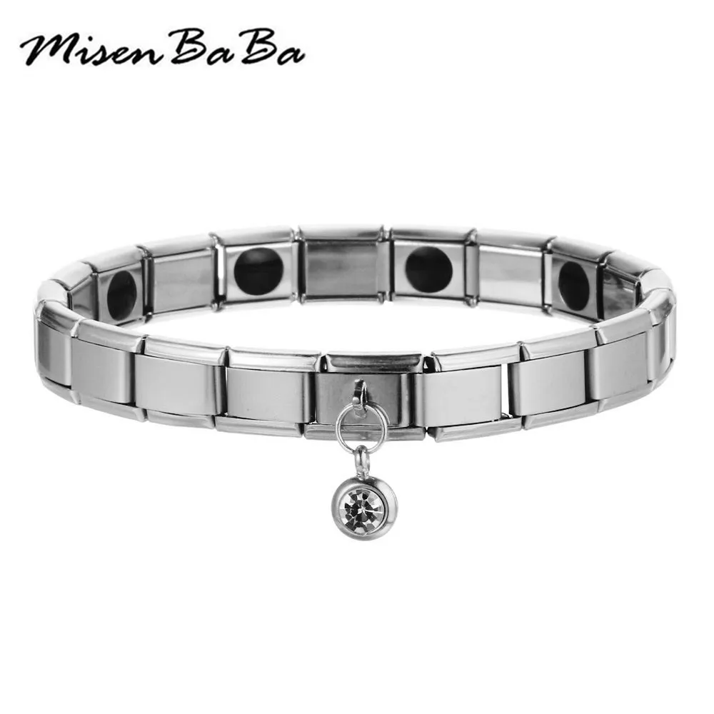 Модный Хрустальный Браслет с германием для женщин и мужчин из нержавеющей стали для здоровья германиевое энергетическое мощное Braclet повседневные ювелирные изделия
