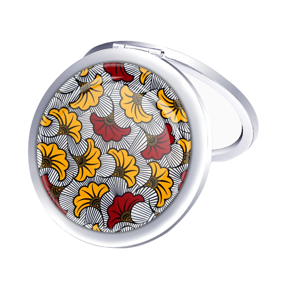 african print mirror Fashion ankara print accessories Portable Round Mirror Mini Makeup Mirror Gift Giveaway Cute Mirror