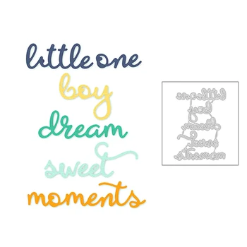 

2020 New Little One Boy Dream Sweet Moments English Word Metal Cutting Dies For Scrapbooking Card Photo Album Making no stamps