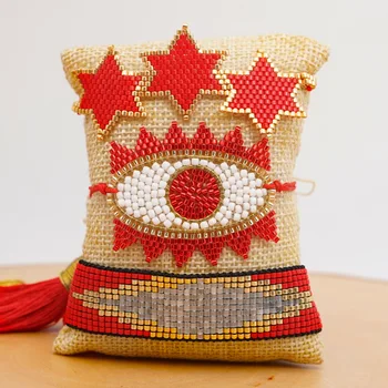 

ZHONGVI Women Turkish Evil Eye Bracelet MIYUKI Heart Bracelet Boho Chic Red Set Star Jewelry Pulsera Mujer 2020 Tassel Handmad