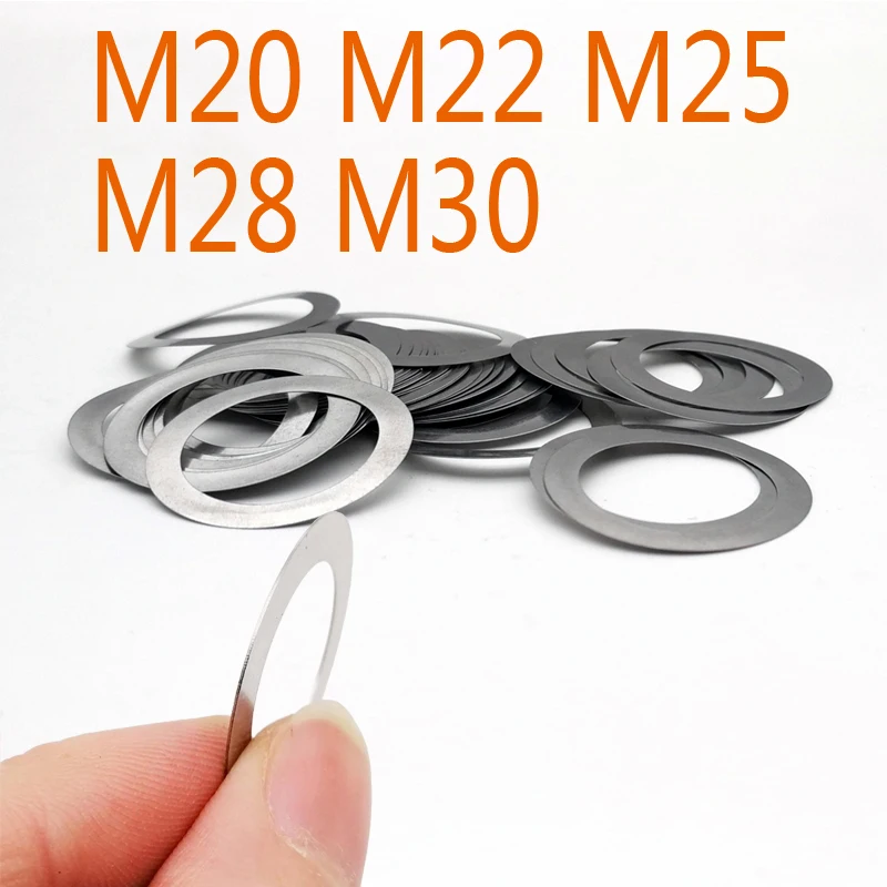 Stainless steel Flat Washer High precision Adjusting gasket Ultra thin shim M20 M22 M25 M28 M30 Thickness 0.1 0.2 0.3 0.5 1mm |