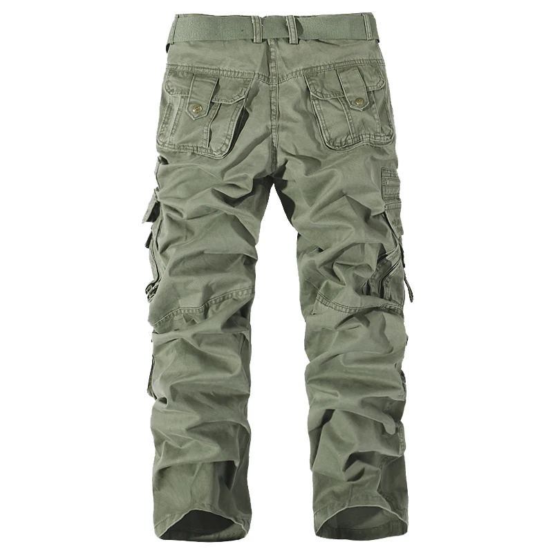 Cargo Pants Military Cargo Pants Men Casual Pants Mens Cargo Pants Men Spring & Autumn New Army Green Big Pockets Male Casual Trousers Easy Wash Pants Size 40
