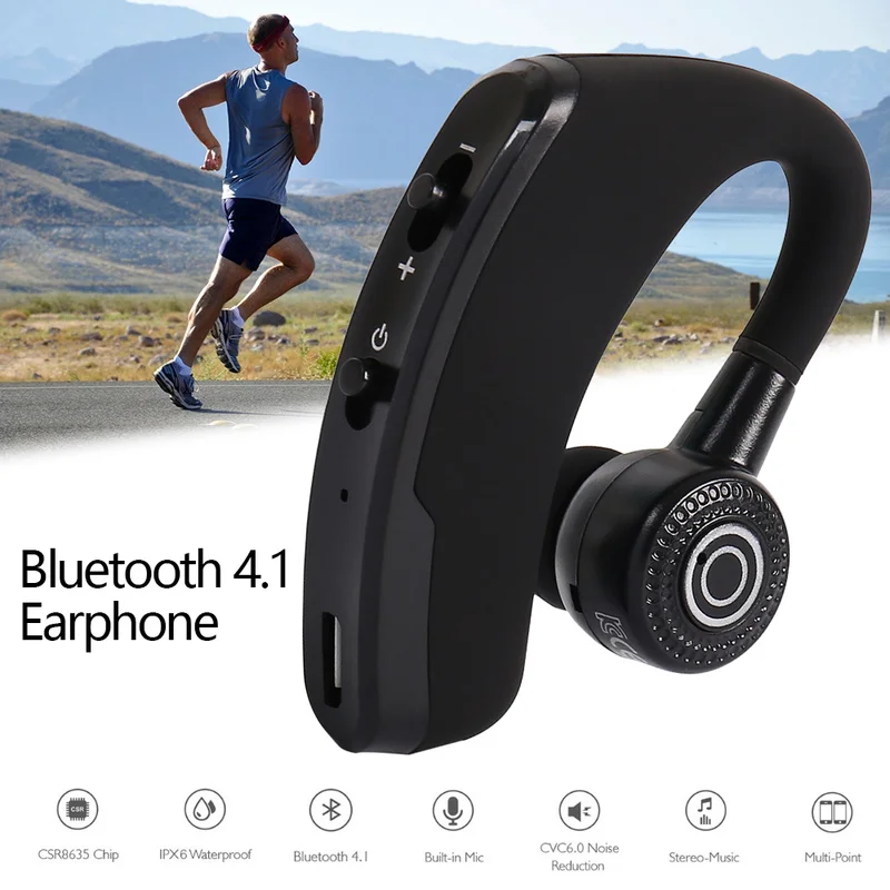 V9 Handsfree Бизнес Беспроводная Bluetooth гарнитура с микрофоном голосовые наушники для