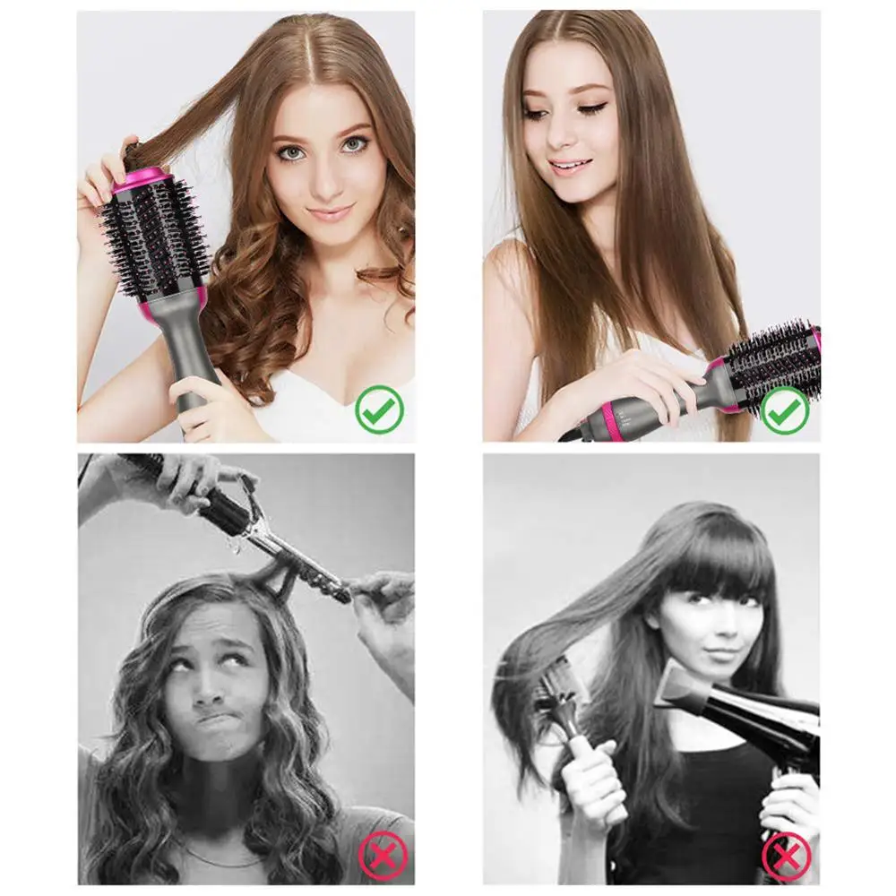  Multifunctional Hot-Air Brushes 3 In 1 Hair Dryer Volumizer Hair Straightener Combs Hair Curler Com