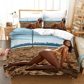 

Sexy Buttocks Girl Bikini Bedding Set Bedroom Decor Microfiber Quilt Cover 1PC Duvet Cover Pillowcase Free Mask