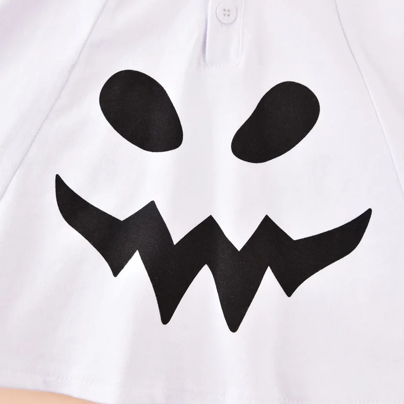 Halloween Costume Kid Baby Boys Girls Clothes Costumes Hooded Cloak White pumpkin print