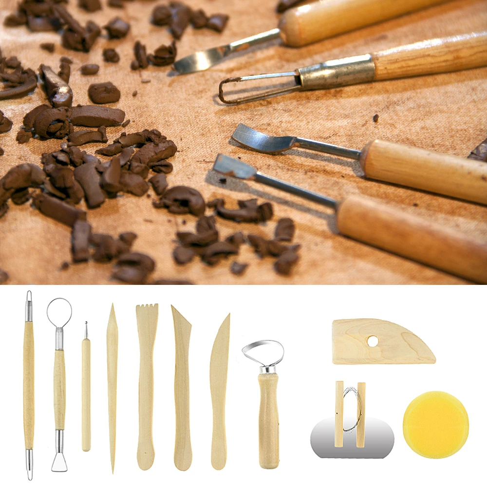 52/51/43/42 pcs Clay Sculpting Kit Clay Sculpting Sculpt Tool Wooden Handle Modeling Tools set