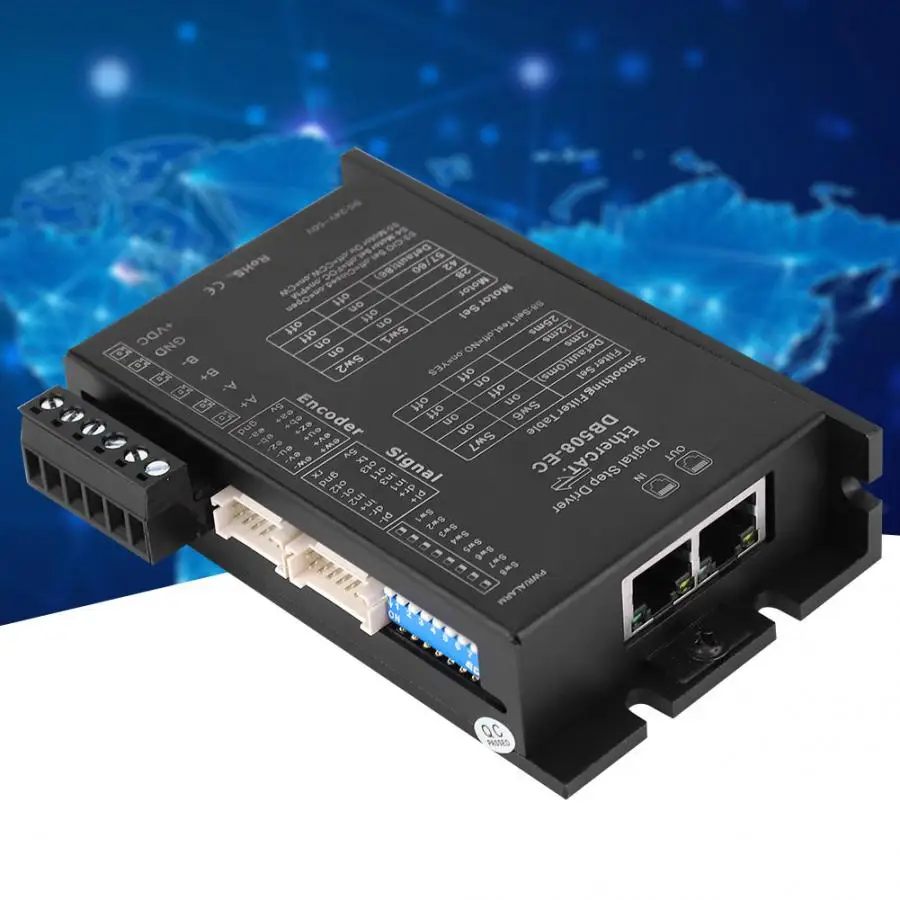 DB508-EC Digital Stepper Motor Driver with Optocoupler isolated Ether CAT DC24-50V1-8A Automatic Adjustment for Nema 17 23 24 34