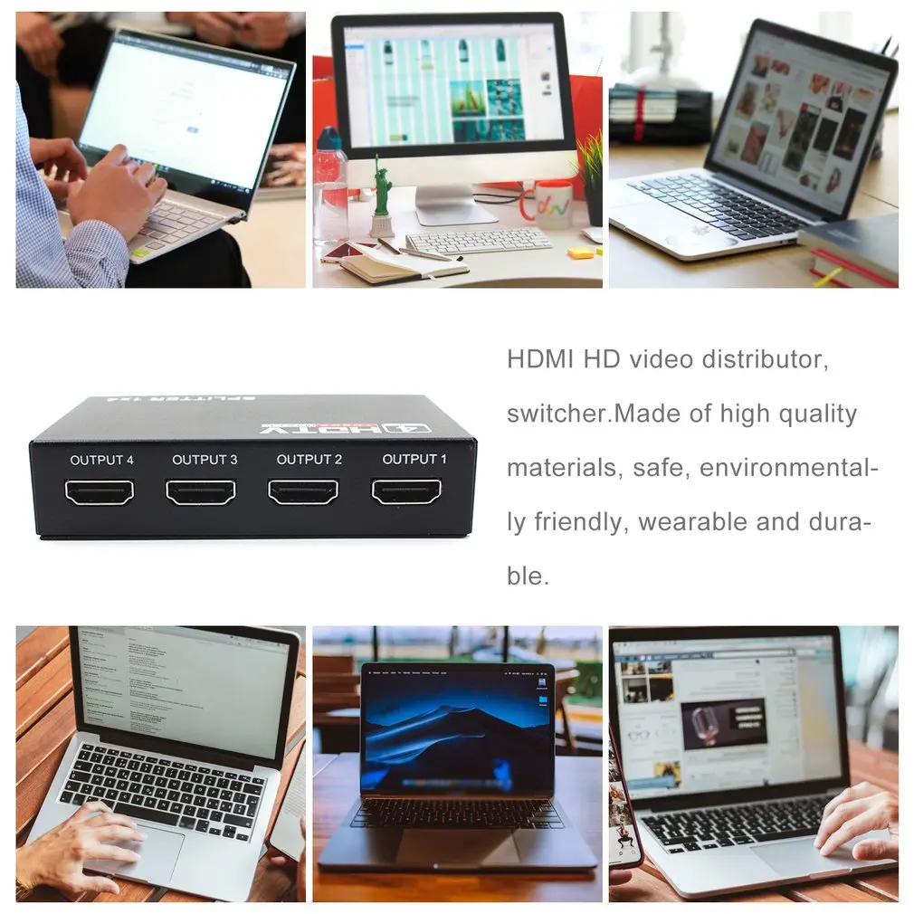 1X4 HDMI переключатель 1 в 4 переключатель 4 к x 2 к Переходник HDMI разветвитель для HDTV DVD видео проектор разветвитель
