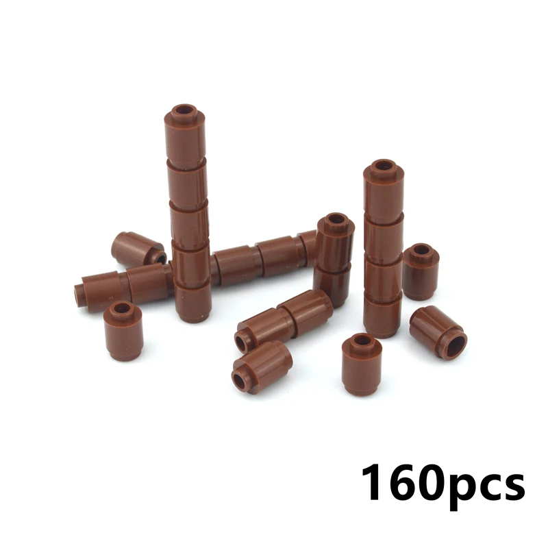 160pcs Building Blocks MOC Round Brick Cylinder Bricks 1x1 Children Toy Bricks Part 3062 City Friends Accessories construction blocks building blocks