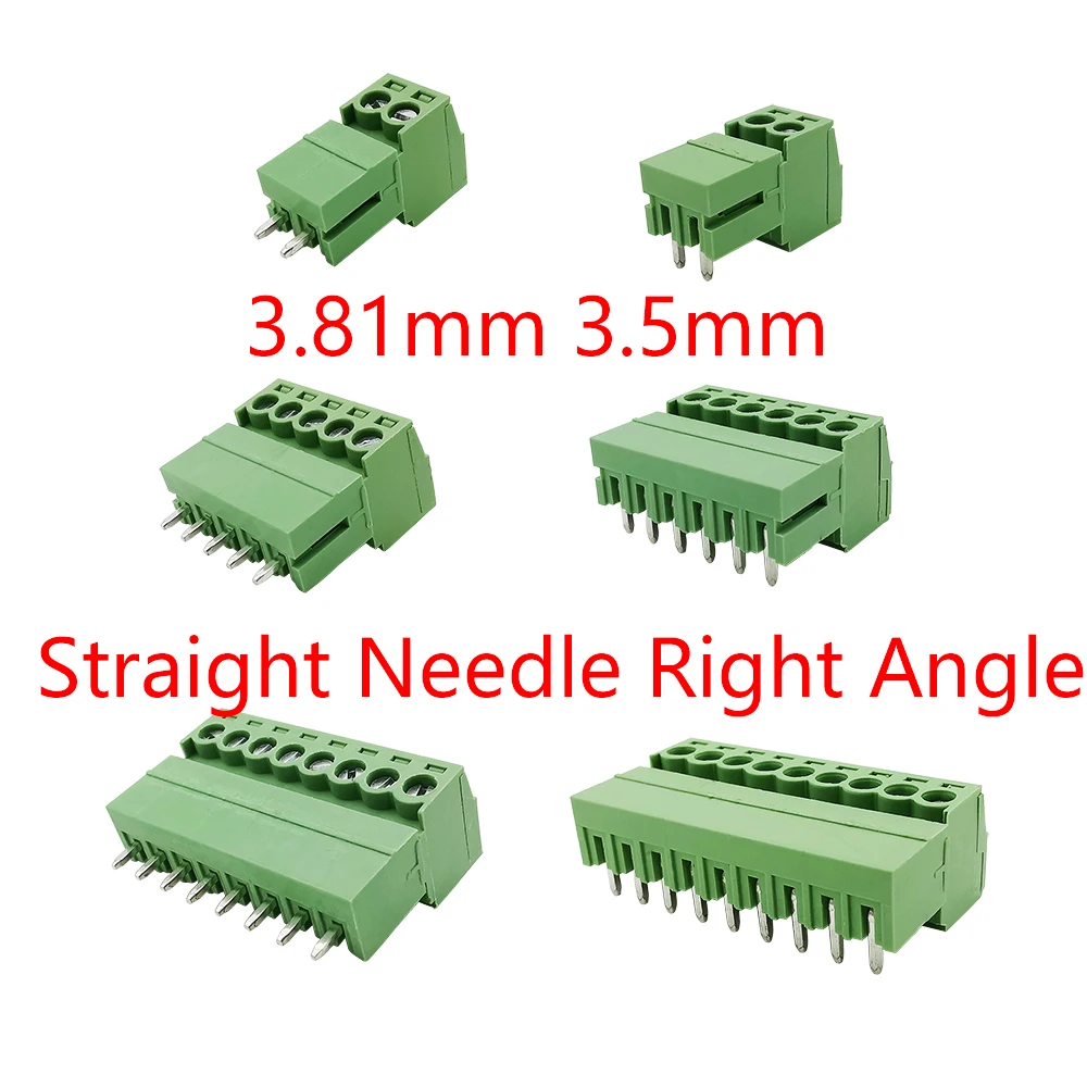 5Pairs KF2EDG 15EDG 3.5mm 3.81mm 2P-12Pin Straight Needle/Right Angle PCB Screw Terminal Block Connector Pin Header Plug Socket