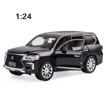 

1:24 Diecast Model Car Lexus LX570 Metal Pull Back 3C Certificate High Simulation Sound And Light Collection Toys Gift Ornament