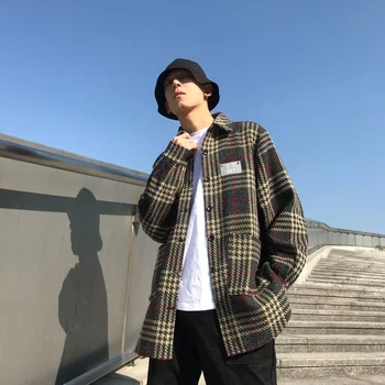 

Men's long-sleeved shirt 2019 autumn and winter new thick plaid shirt wild couple jacket young people trend men's clothing