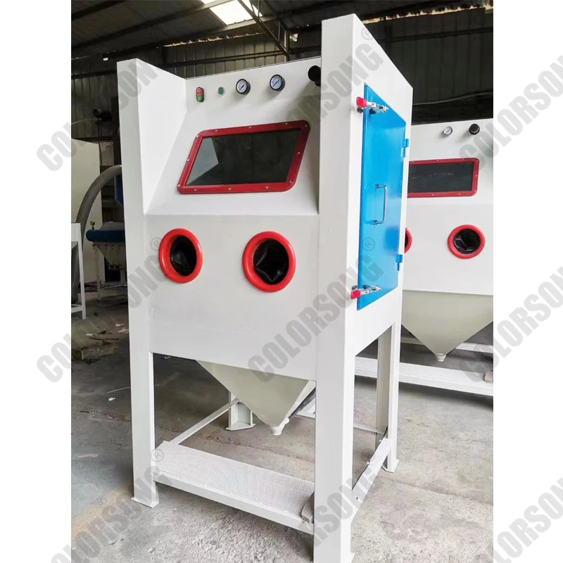 Dry sand blaster sandblasting booth metal rust remove blasting cabinet High Efficiency Sand Blasting Cabinet |