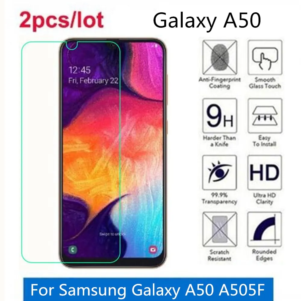 

Tempered Glass For Samsung Galaxy A50 2.5D Premium Screen Protector Film On For Samsung Galaxy A50 A505F A505 SM-A505F