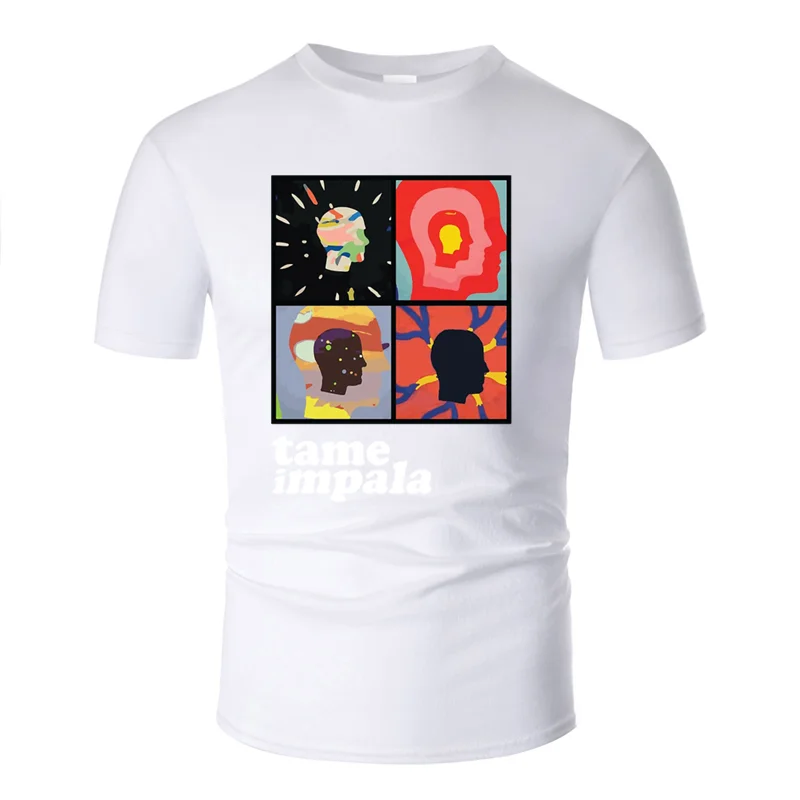 Men-White Дышащая футболка на заказ tame impala, винтажная Однотонная футболка с круглым вырезом, Harajuku, большие размеры S~ 5xl, хип-хоп - Цвет: Men-White