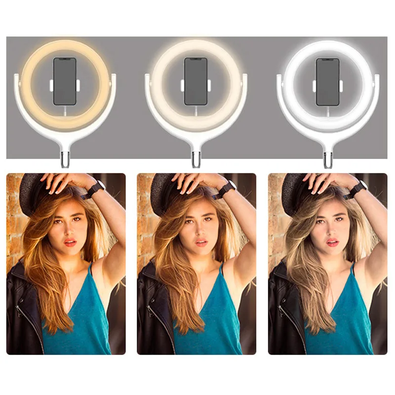  12inch Rotate 360 degrees Dimmable LED Selfie Ring Light ringlight Lamp Video Camera Phone Live Fil - 4000263559566