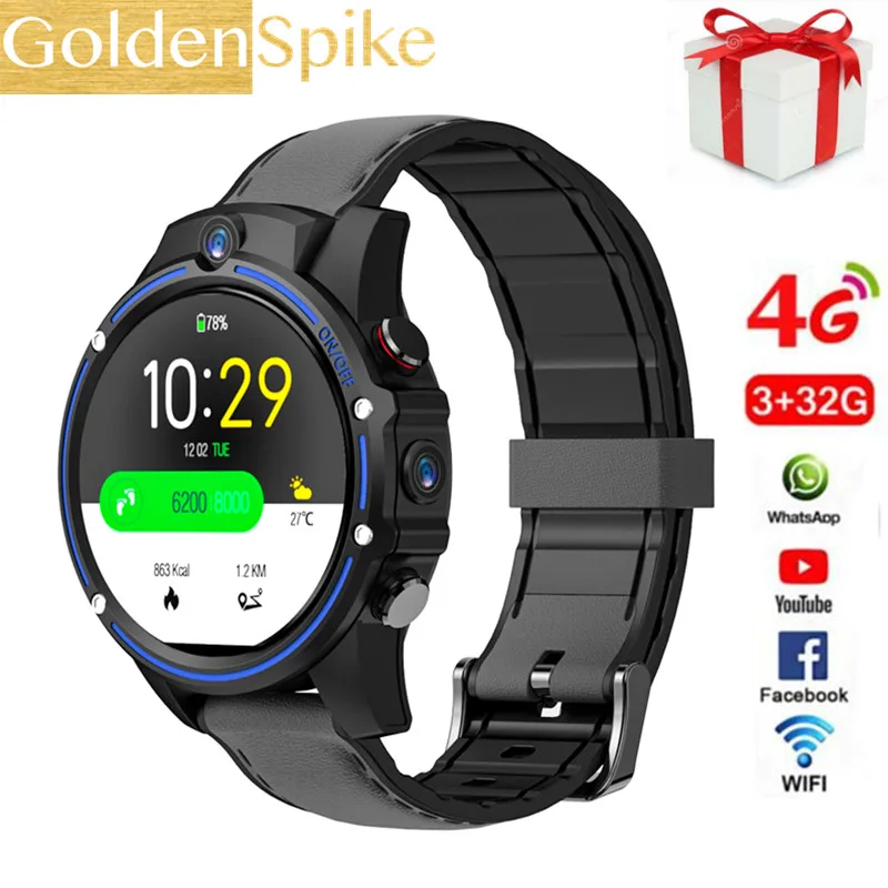 

2019 VISION Smart Watch 3GB 32GB 800mAh Bluetooth GPS 4G SmartWatch Phone Waterproof 5.0MP 1.6" Men Smart Watch For Android IOS