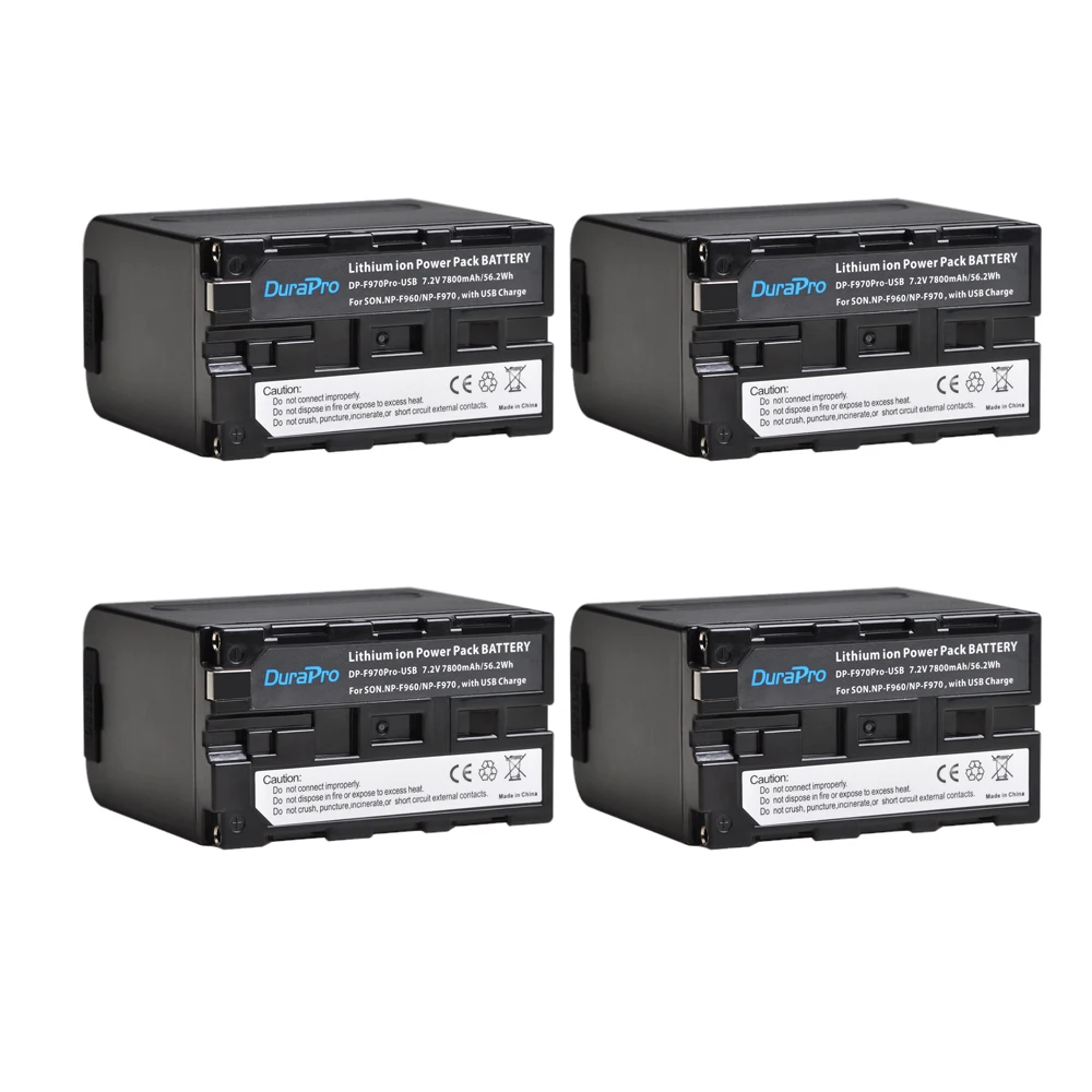 4 Battery 7800 мАч NP-F960 NP-F970 батарея с usb зарядным портом светодиодный индикатор питания для SONY F960 F550 F570 F750 F770 MC1500C 190P - Цвет: 4 Battery