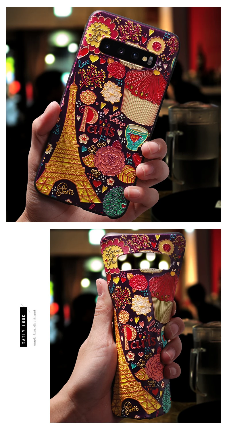 Чехол Heyytle с милым 3D тисненым рисунком для samsung S8 S9 S10 Plus, чехол s, мягкий силиконовый чехол из ТПУ для Galaxy S10 Plus, чехол