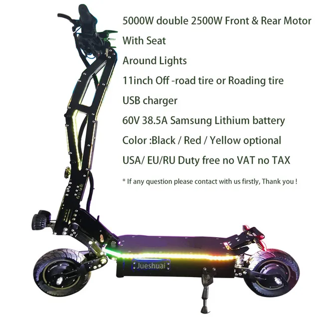 Несравненный 95 км/ч 11 дюймов внедорожный Электрический скутер для взрослых 60 в 5000 Вт складной E скутер, электрический велосипед Hoverboad Escooter - Цвет: Samsung38.5AH5000W