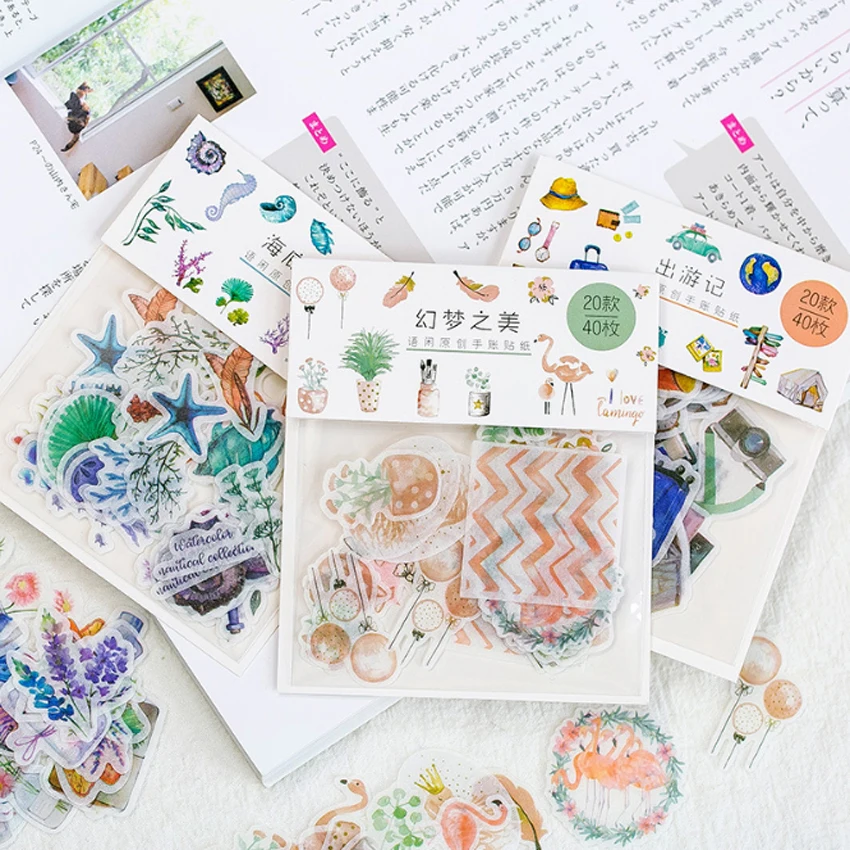 20 упак./лот Kawaii Стикеры Pad Dream серии Стикеры Скрапбукинг Washi Стикеры творческих украшение для мобильного телефона Стикеры