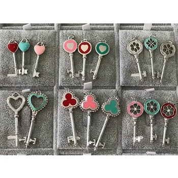 

XL TFB TTFF original 925 Sterling Silver classic Key Necklace Pendant Fashion DIY Necklace Pendant Girl Jewelry Gift.