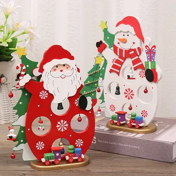 

New Christmas wooden Santa Claus Snowman Christmas decoration products Christmas wooden scene decoration products
