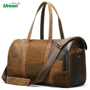 

New Men's Genuine Leather Travel Bag Men's Weekend/Duffle Bag for Men's Retro Stitching Overnight Bag Arge Capacity Handbag bags