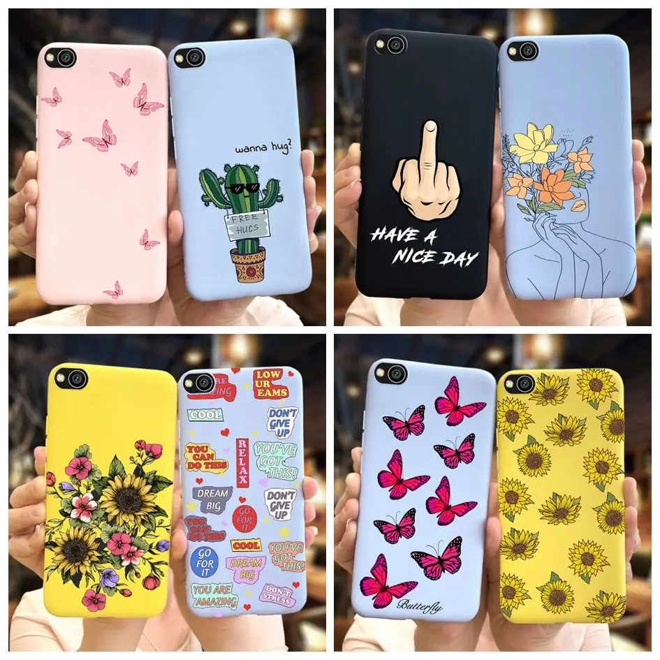 For Coque Xiaomi Redmi Go Case 5.0" Silicon Soft TPU Butterfly Sunflower Cover RedmiGo Bumper Global Version Protective Capa | Мобильные