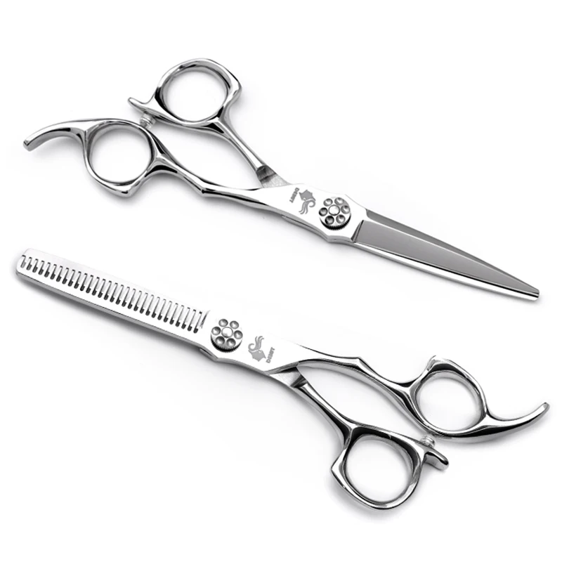 

High Quality Professional hairdressing Scissors Set Silver Color Hair Dressing Japan 440C Cutting 6inch For Hairdresser Tesoura