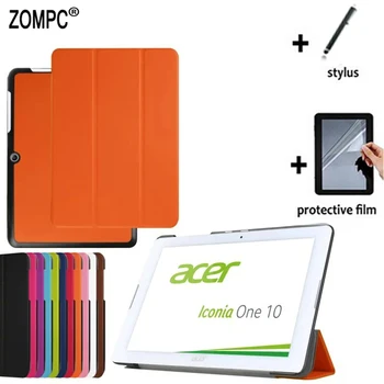 

3in1 Utra Slim Luxury Folio Stand Leather Case Cover +Soft Screen Protector +1x Stylus For Acer Iconia One 10 B3-A20 A5008 10.1"