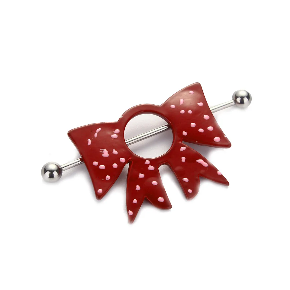 Stainless Steel Nipple Ring Piercing Love Hearts Barbell Crystal Shield Cover Flower Sexy Gifts 1Pair