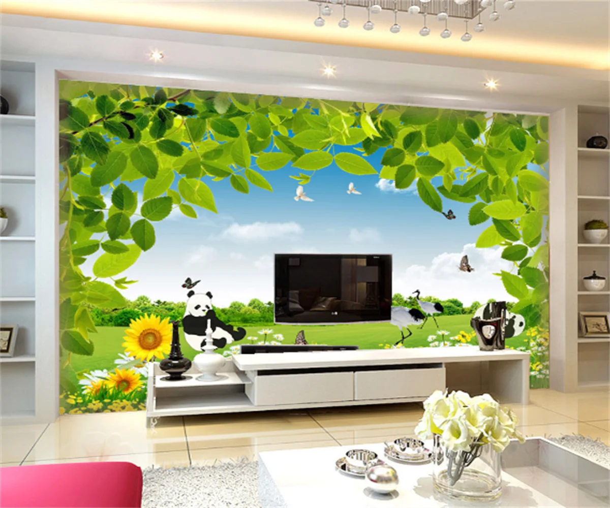 

Домашние обои на заказ, декоративная живопись, европейские и американские листья, животные, фон для телевизора, настенная роспись