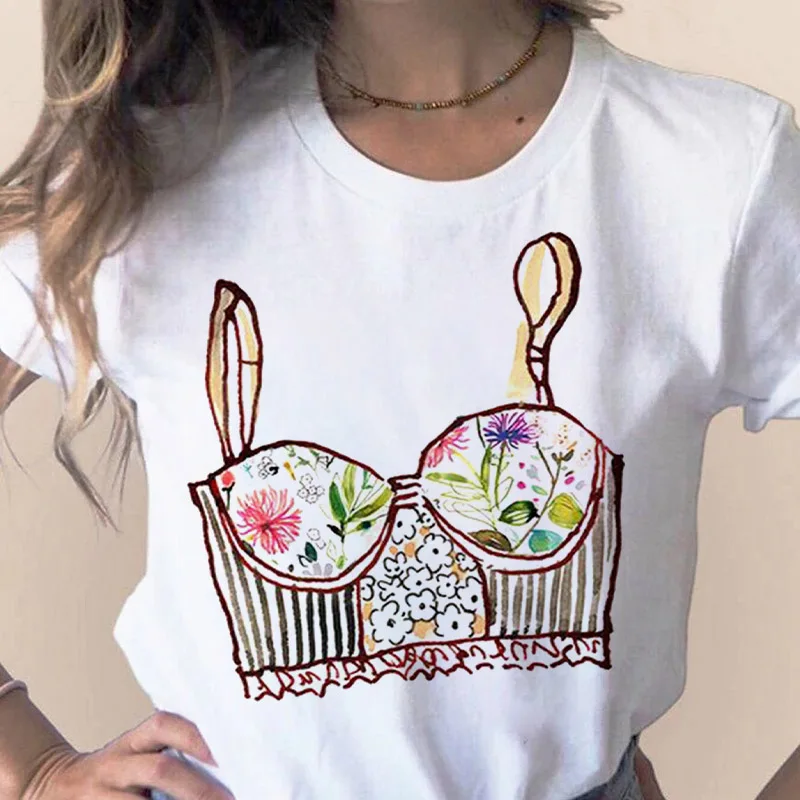 

2021 White Women Summer T shirts Korean Style Short Sleeve O Neck Basic Tee Women Clothes Tops Female Cloth