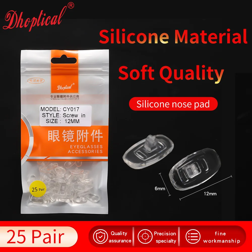 

(25 pair) eyeglasses part nose pad silicone material soft push in and screw in free shipping by dhoptical