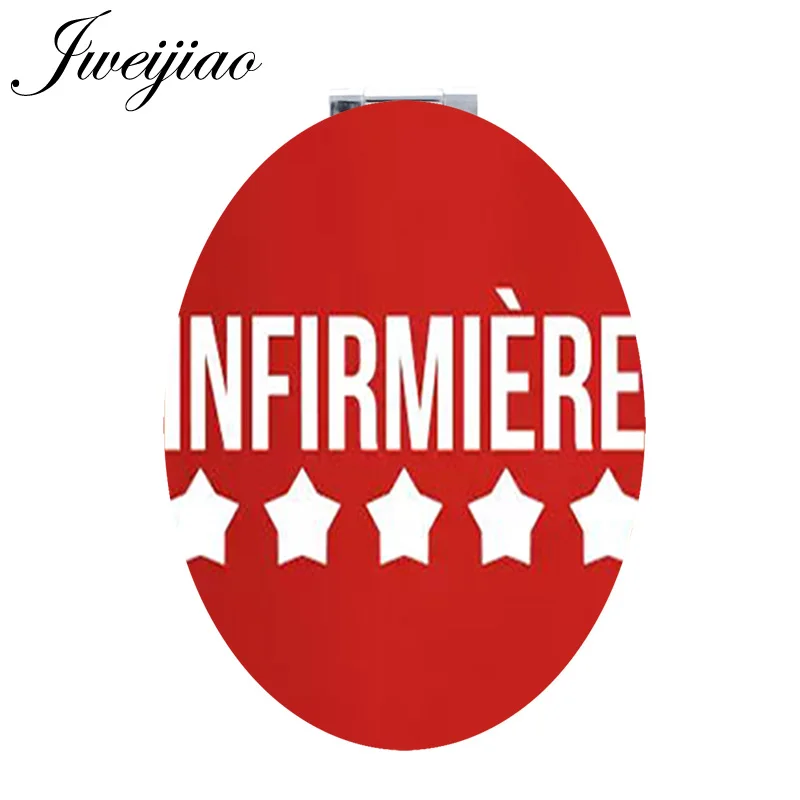 SI08 JWEIJIAO супер Infirmiere Овальный Двойной боковины инструменты зеркала Красный Крест белая одежда подарок фея макияж кошелек зеркало для медсестры SI01 - Цвет: SI08