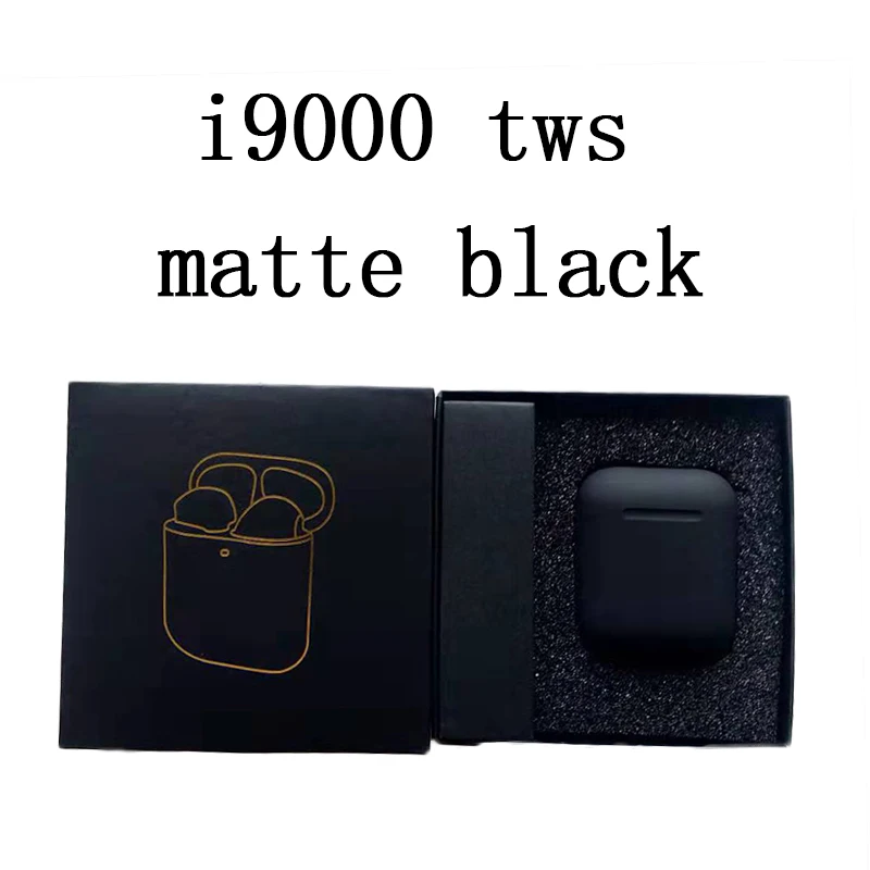Оригинальные I9000 TWS черные матовые глянцевые bluetooth-наушники 1536u, Беспроводная зарядка PK i200 i1000 i500 i10000 TWS H1 - Цвет: I9000 matte