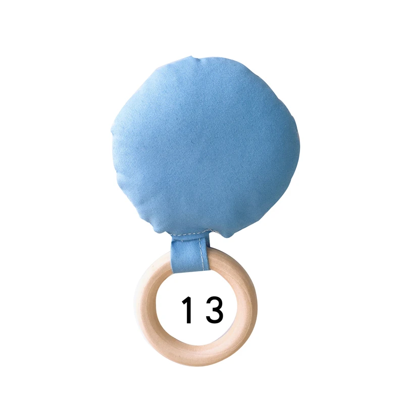 BalleenShiny Baby Soothing Teethers Toys Inafant Wooden Teething-Rings Crib Holder Rattles Pacifier Chain Decoration Baby Care - Цвет: blue