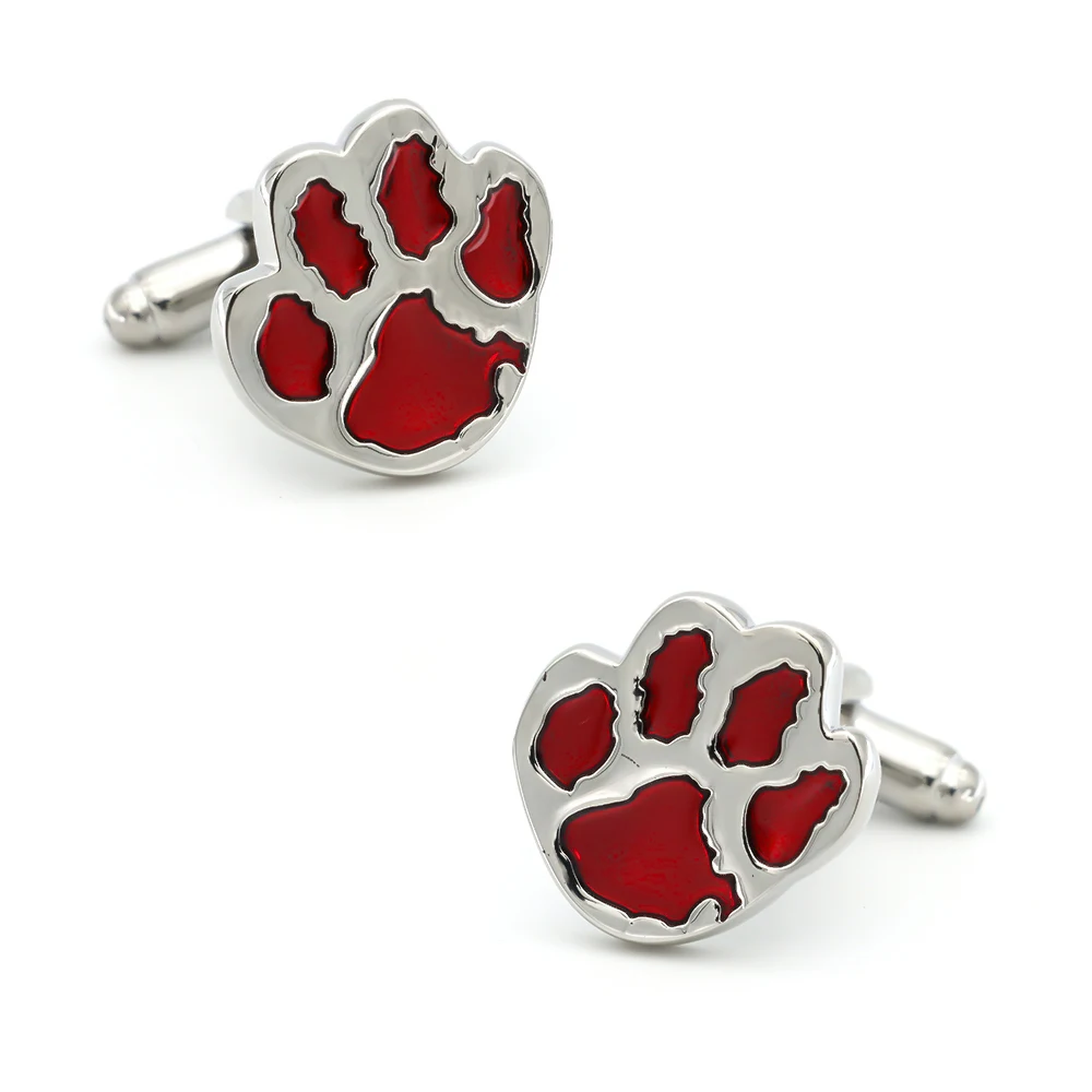 Запонки в виде лапы медведя для мужчин, дизайн животного, качественные латунные материалы, черные цветные запонки, оптом и в розницу