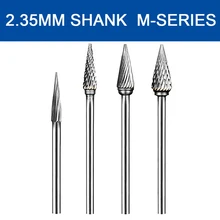 

2Pcs 2.35mm Shank Tungsten Carbide Drill Bits Rotary Burrs Metal Grinding Woodworking Milling Cutters Grinding Head