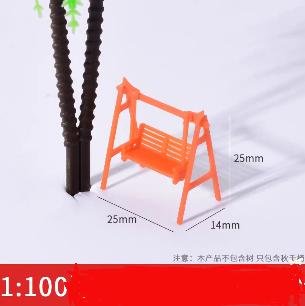 6 шт 1/50-1/100 масштабная модель стула макет DIY Ручная Строительная модель открытый песок стол модель дом материал темная модель качели стул - Цвет: scale100 6pcs