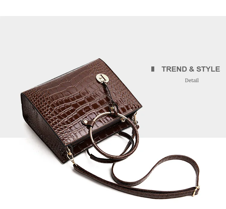 Alligator Pattern Women Handbag Purse New Fashion PU Totes Simple Large Capacity Cross Body Bag Lady Shoulder Messenger Bag