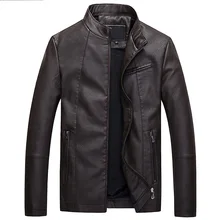 Spring Fall Brand Faux Leather Jacket Men Zipper Short Biker Jacket Slim Fit Stand Collar Bomber Jacket Faux Fur Coat Suede 633