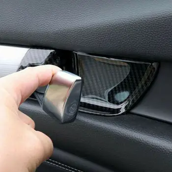 

Carbon Fiber Style Door Handle Cover Inner Bowl Trim Protector Decor 4pcs