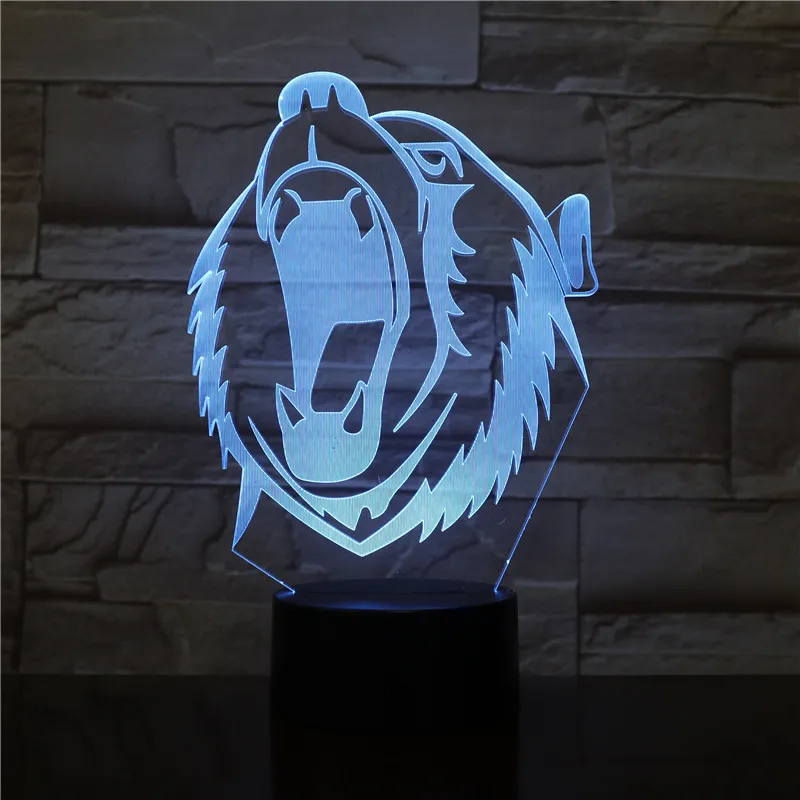 

3D-2191 Wolves howl LED Acrylic Night Light with 7 Colors Touch Remote Control Illusion Change Home Decoration Lights
